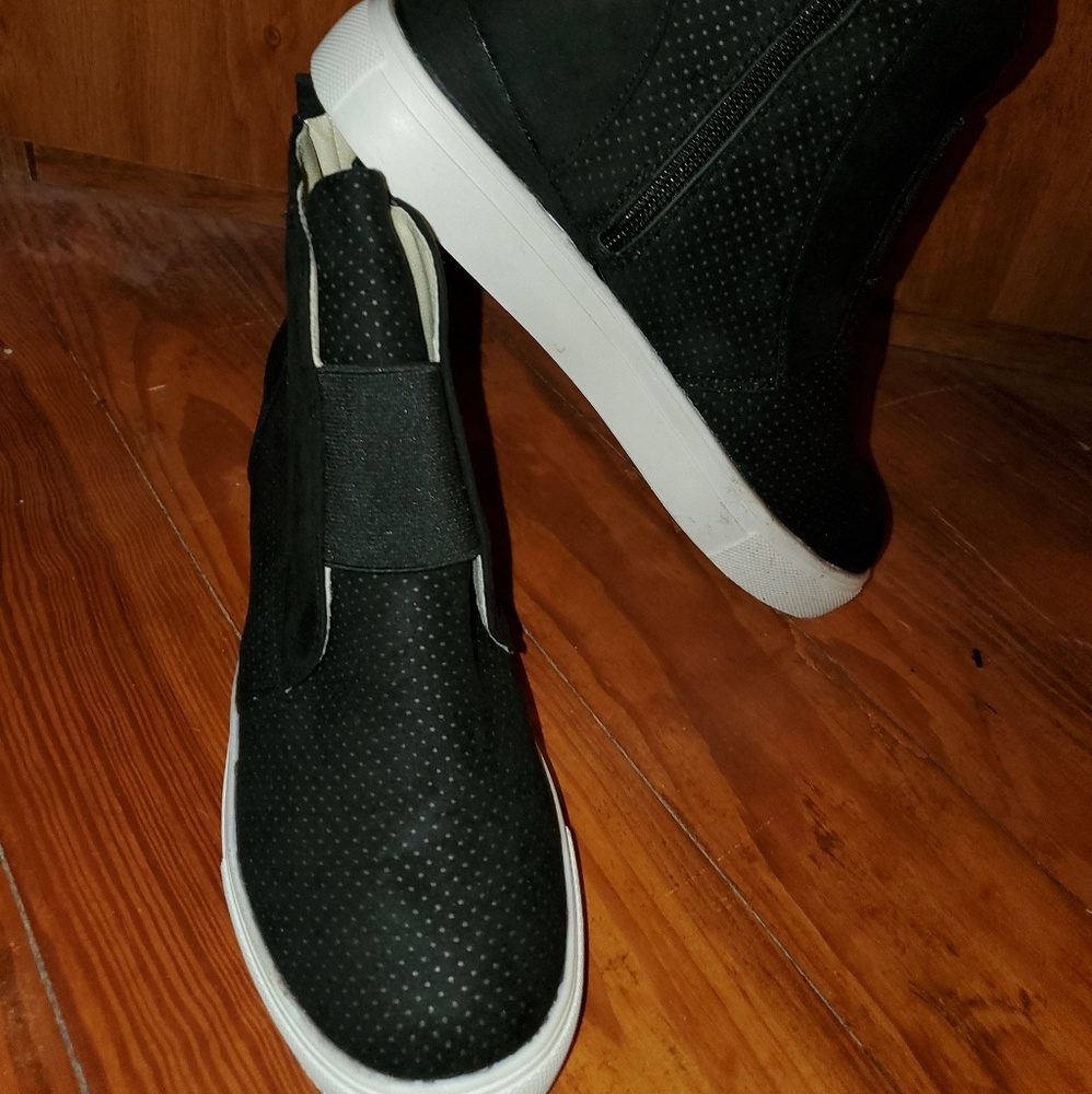 Hidden wedge high top sneaker